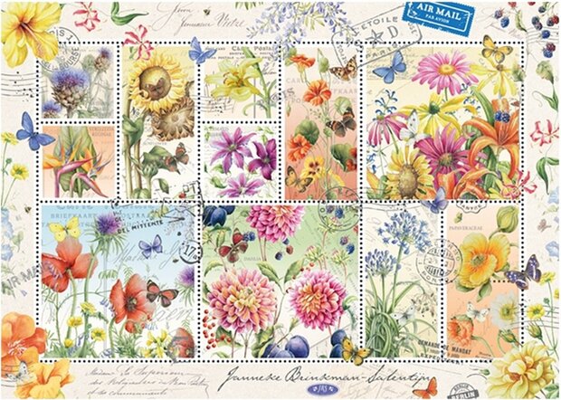 18812 Jumbo Puzzel Janneke Brinkman Flower Stamps Summer 1000 stukjes