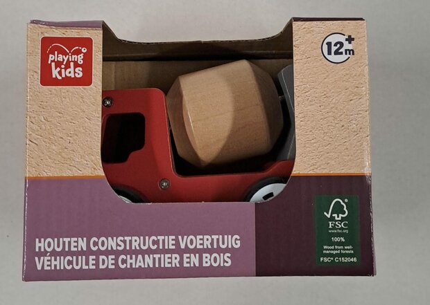 94210 Playing Kids Houten Constructie Voertuig Cementwagen