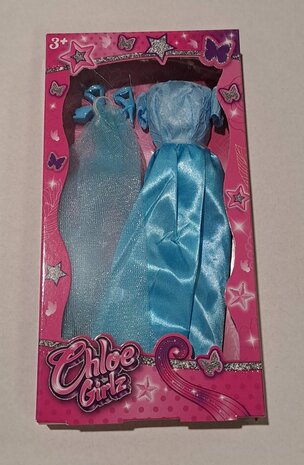 30435 Chloe Girlz Poppenkleding Licht Blauwe Avondjurk