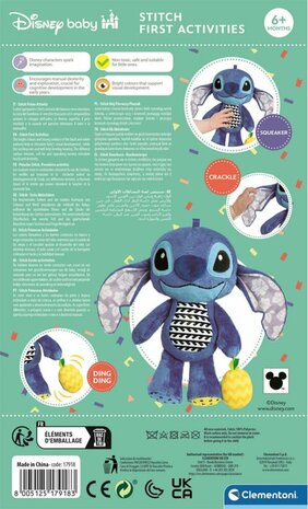 79183 Baby Clementoni Stitch  Knuffel met Geluiden  Rammelaar