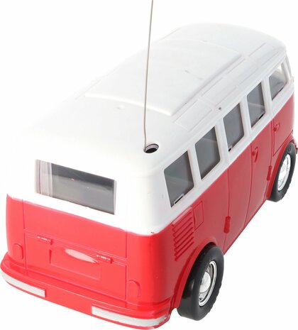 09644 Retro RC bus rood - 9,5 x 7 x 9 cm - Met licht - Inclusief afstandsbediening