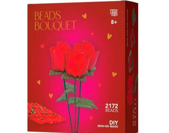 17882 Ruby Toys Beads Bouquet Rozen Strijkkralen   