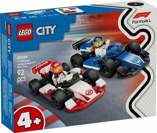 60464 LEGO City F1 Williams Racing en Haas F1 racewagens