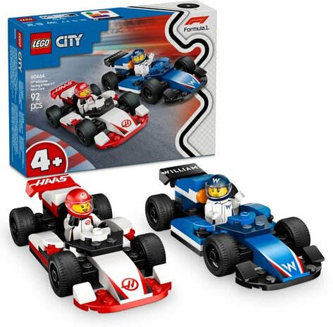 60464 LEGO City F1 Williams Racing en Haas F1 racewagens