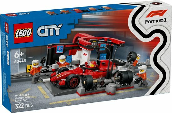 60443 LEGO City F1 pitstop en pitcrew met Ferrari auto