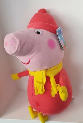 71855 Peppa Pig knuffel Winter editie met gele sjaal 50 cm