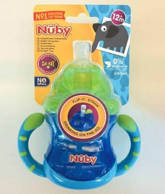 41277 Nuby Flip It Antilekbeker Groen/blauw