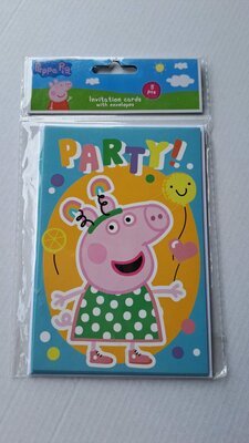 52317 Peppa Pig Uitnodigingskaarten Ballon 5 stuks