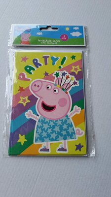 52188 Peppa Pig Uitnodigingskaarten Ster 5 stuks