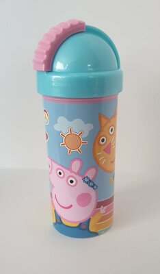 81233 Peppa Pig Drinkbeker/Drinkfles met rietje Blauw/roze