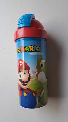 65066 Super Mario Drinkbeker/Drinkfles met Rietje Rood/blauw