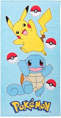 57741  Pokemon Strandlaken Pikachu Squirtle 70x140