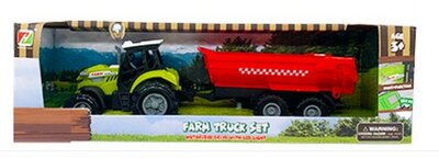 15444 VROOM Farm Truck Tractor met open Rode Kiepkar