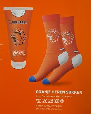 90375 Giftset Holland Haar- en Body Douchegel + Holland Heren Sokken