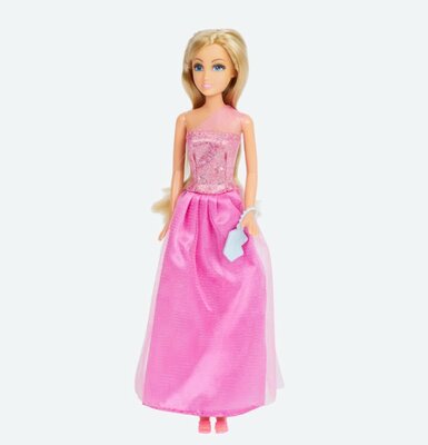 21495 Chloe Girlz (barbie)pop 29cm Blond Haar Roze Avondjurk