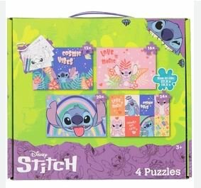 19301 Stitch 4in1 Puzzel 12/16/20/24 stukjes