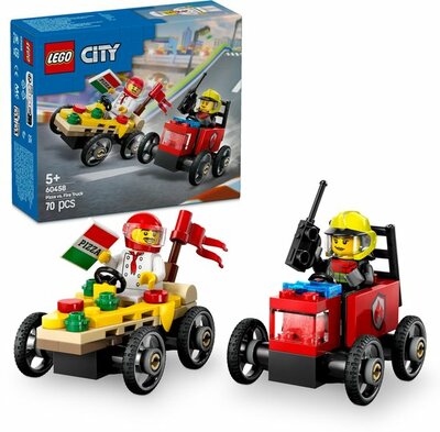 60458 LEGO City Raceautopakket: pizzabestelwagen vs. brandweerauto