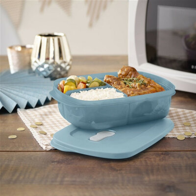 61906 Tupperware Crystalwave Vakjesbord Blauw   