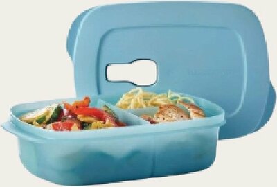 61906 Tupperware Crystalwave Vakjesbord Blauw   