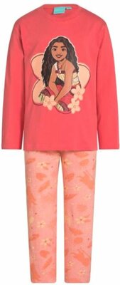 35885 Vaiana 2 pyjama Moana Kind Maat 104/110 Roze/zalm Lange Mouw 100% katoen